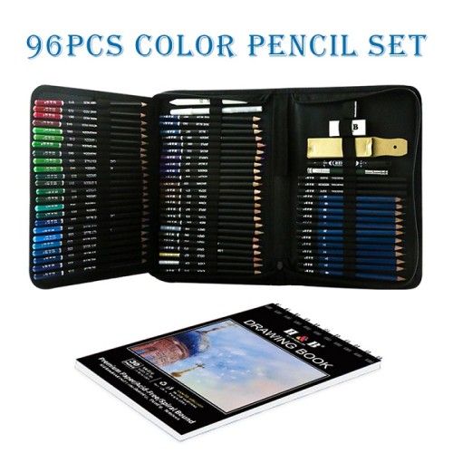 H & B 96 colored pencil kit