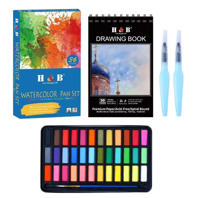 Hasthip 42 Colors Solid Watercolor Paint Set for Students Adults Beginners  Art