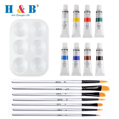 H&B 16pcs acrylic paint sets for kid acrylic pour painting for wholesale
