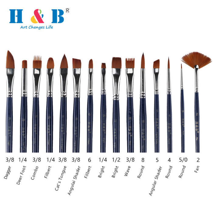批发艺术用品：H&B 13 件套画笔和彩色铅笔套件