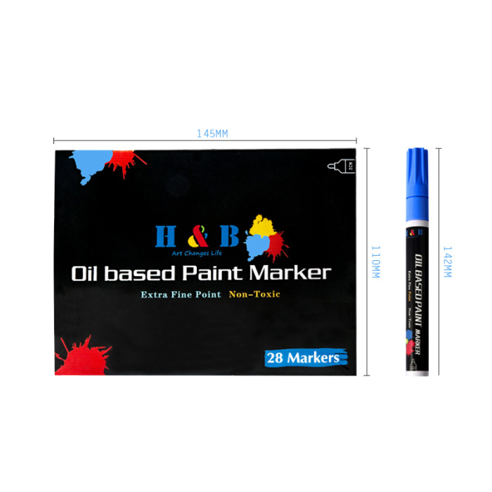 H&B 28 oil paint markers for kid alcohol markers for wholesale