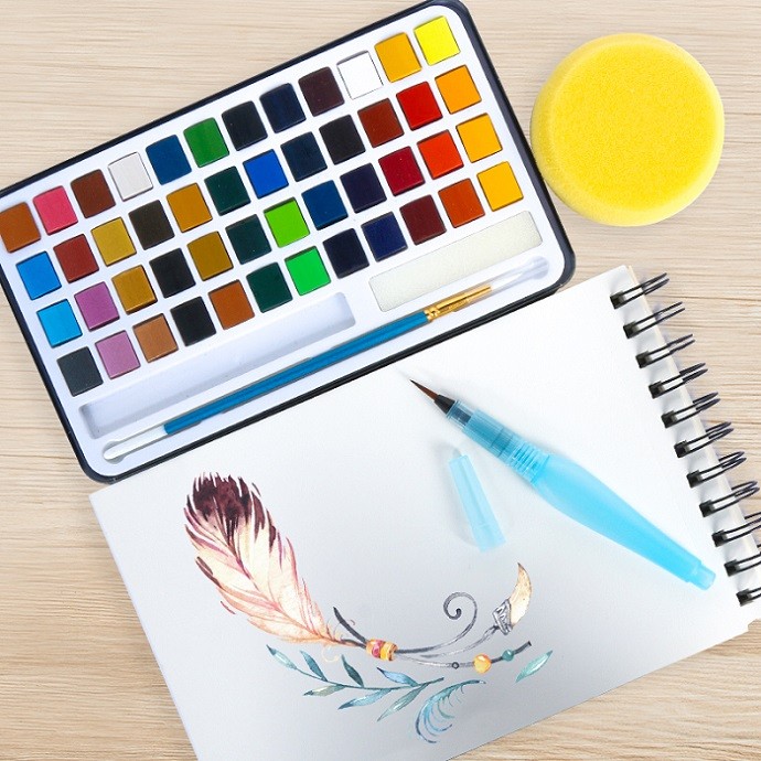 solid watercolor paint set