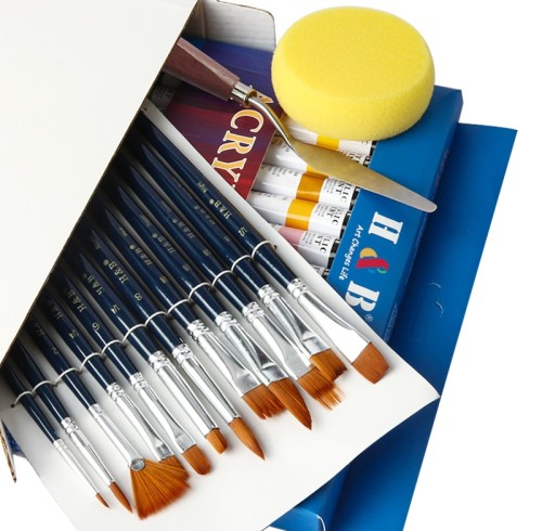 H & B 38 acrylic paint set for kids paint brushes