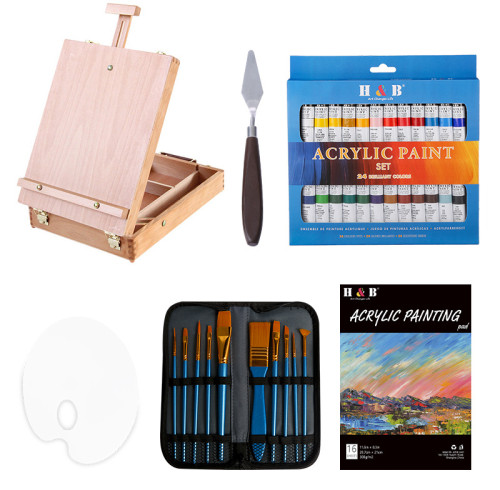 H&B 38 acrylic paint box set for children acrylic paint set for wholesale