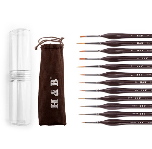 Customizable Office & School Supplies: H&B's 12-Piece Nylon Paint Brush Set