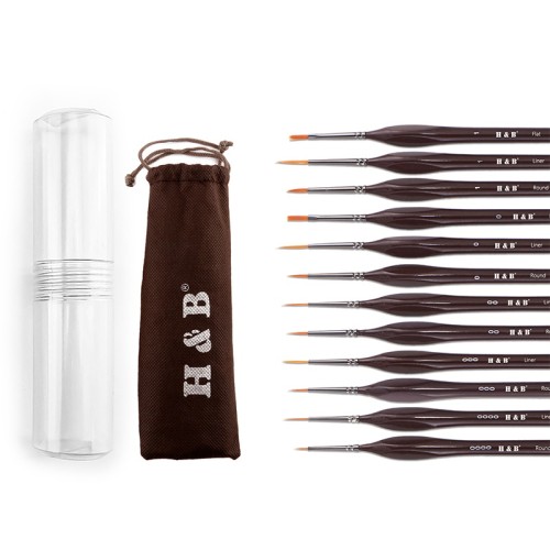 Customizable Office & School Supplies: H&B's 12-Piece Nylon Paint Brush Set