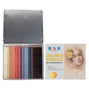 H & B friendly personlized 24pcs skin tone colored pencils set