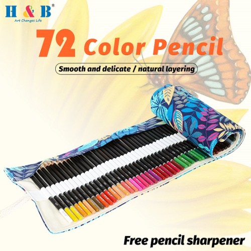 H&B 高品质 72 油画彩色铅笔套件彩色铅笔艺术