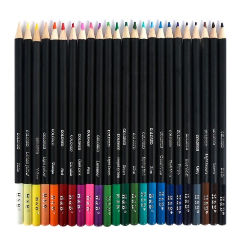 H&B 24 шт. цветной карандаш из натурального дерева, набор маслянистых цветных карандашей для детей
