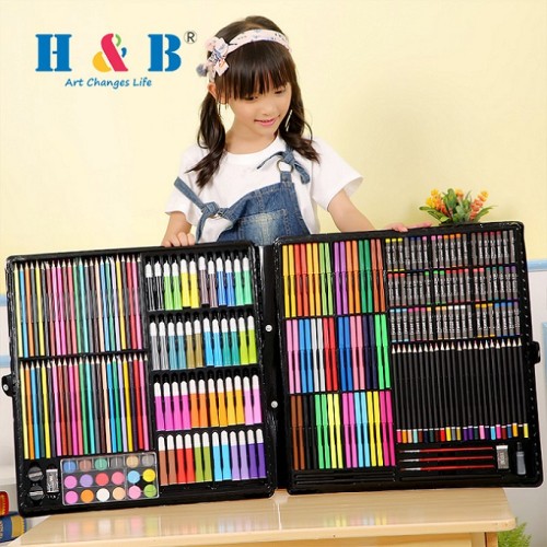 H & B 228 шт., профессиональные художественные принадлежности, набор для рисования для детей, цветной карандашный рисунок для детей