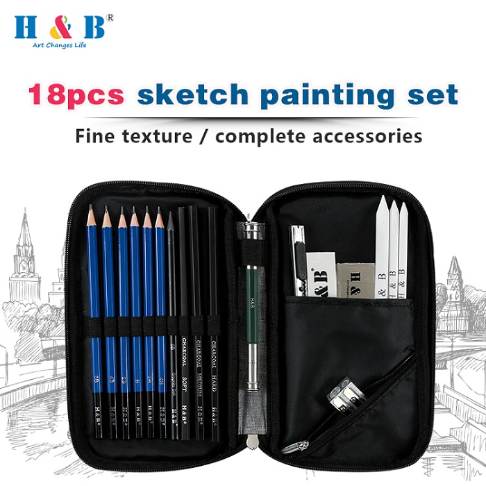 H & B Sketching Pencil Art Set For Artist | Sketch Pencil | H&B ...