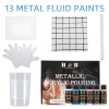 13-pcs metallic acrylic pouring paint set for drawing fluid acrylic painting