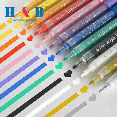 H&B 2mm chalk acrylic set paint refillable 3d marker pen set acrylic marker set