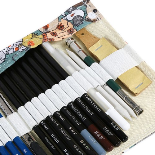 H&B 28pcs Professional sketch pencil art set for drawing colored pencil drawings