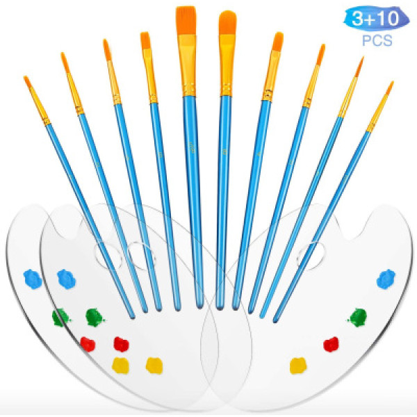 paint brushes Clear Acrylic Paint Mixing art Palette