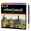 H&B Professional oil color pencils with 50/72 colors for kid colored pencil art for wholesale