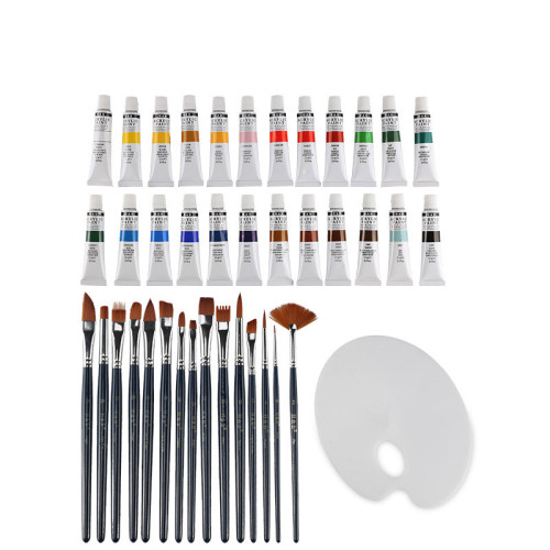 24 colors artist acrylic paint kit brush set