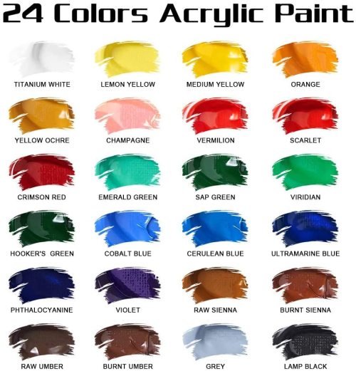 H&B 24pcs easy acrylic painting ideas for kid acrylic pour painting for wholesale