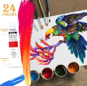 H&B 24pcs easy acrylic painting ideas for kid acrylic pour painting for wholesale