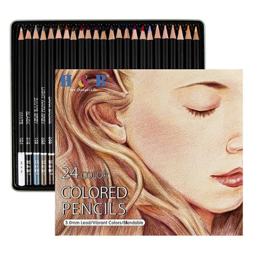 H&B best color pencil drawings Oil based color pencil set with box for kid