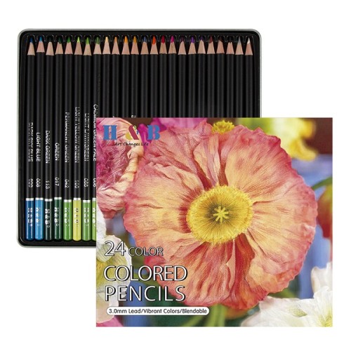 Oil based color pencil set with box