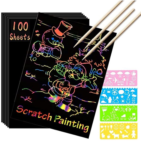 Rainbow scratch painting art set for kids