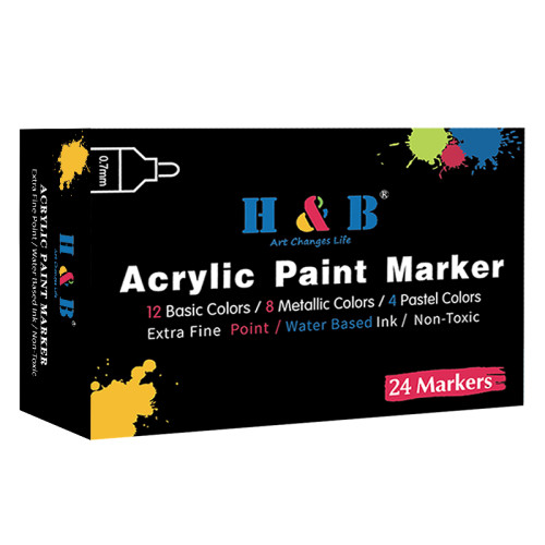12/24/36 Colores Acrylic Paint Markers Set Soft Brush Art Marker