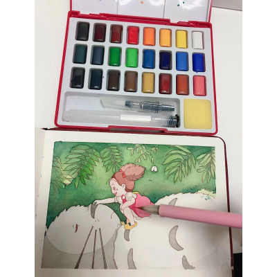 Pasea entre los colores vibrantes/pintura de acuarela sólida