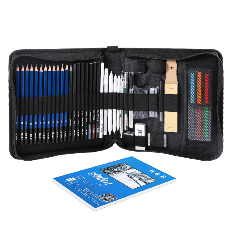 48PCS Professional Sketching Drawing Kit HB Painting Pencils Set in Zipper Bag for Adult and Kids 