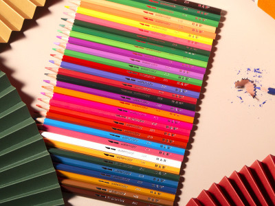 Watercolor-colored pencils