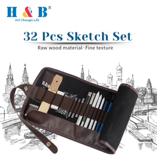 HB 32pcs excellent quality art pencil set or drawing set