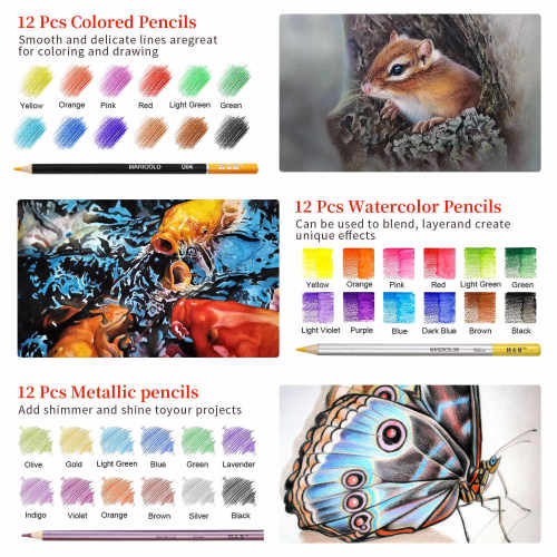 H&B Professional Watercolor Pencils Set and art sets for teens art set for kids