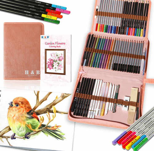 H&B Professional Watercolor Pencils Set and art sets for teens art set for kids