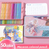 china 50pcs Assorted Pastel Macaron Colouring Pencils set manufacturerfor Adult and Arts Drawing Colored Pencils drawing set with iron box