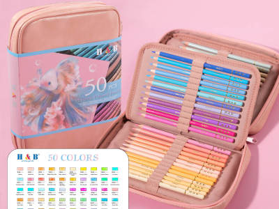 Custom Macaron colored pencils set with Cortical bag preview