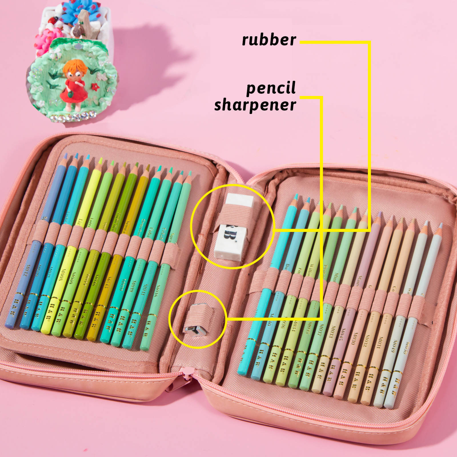 Macaron colored pencils set