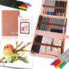 Suministros de arte H & B 77 piezas juego de lápices de colores y juego de lápices de colores para colorear