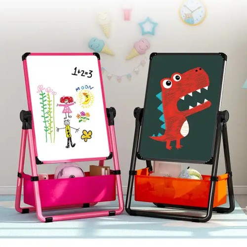 Bandeja de tablero de dibujo de plástico, tablero de dibujo de plástico magnético ajustable para niños y bebés