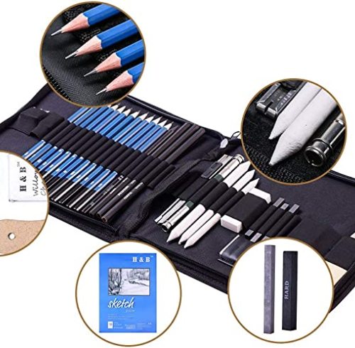 China 33 Pieces Lead Sketch Pencil Set Artist Drawing Pencil Wholesaler drawing pencil set