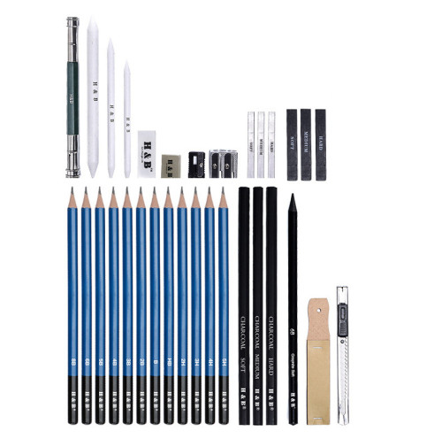 H & B 35 pcs Sketching Pencils Set USA