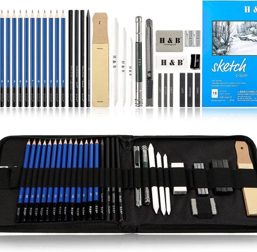 H & B 35 pcs Sketching Pencils Set for USA drawings pencil art