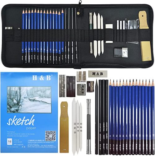 70Pieces Drawing Sketching Pencils Set Graphite Charcoal Pencil Wood  Pencils Drawing Supplies Sketching Artist Supplies
