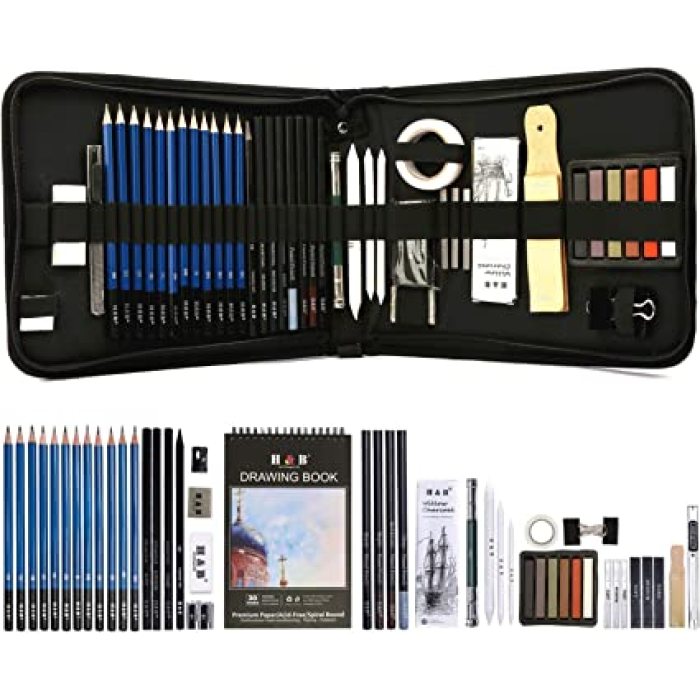 H&B 48PCS Pieces Sketch Color Lead Set pencil drawing ideas