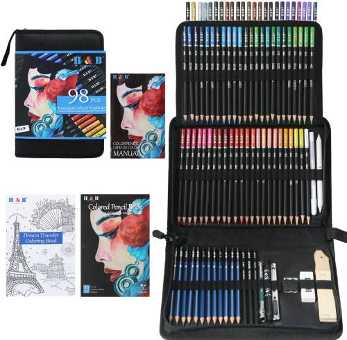 H&B Sketch Pencil Set for kid Color Sketch Pencil Art Set easy pencil drawings for wholesale