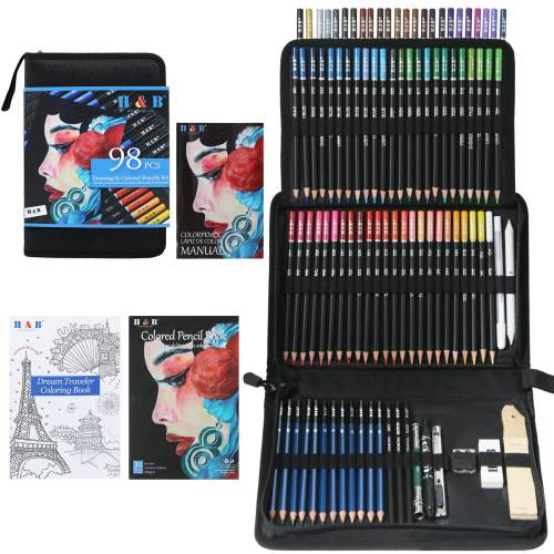 H&B Набор карандашей для эскизов для детей. Набор цветных карандашей для эскизов. Легкие карандашные рисунки для оптовой продажи.