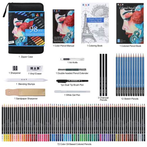 Wholesale H&B 15pcs Charcoal Drawing Set - Ideal for Branding and Retail  Partnerships, Sketch Pencil
