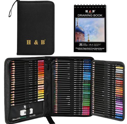 H&B Color Drawing Pen 72 Pieces Drawing Color Pencil Set coloring pencils