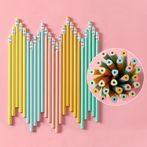 new design custom logo macaron hb environmental protection standard pencil macaron color pencil