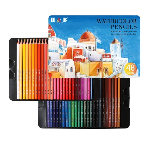 H&B Art 48 Colors Colored Charcoal Pencils Set – Artist-Grade Soft Core Professional Sketching & Blending Kit – OEM Wholesale
