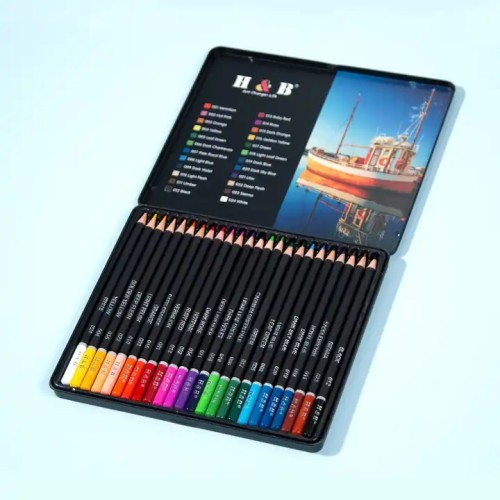 High quality 24pcs oil colored pencils drawing set and bulk coloring  pencils drawings, Colored Pencils